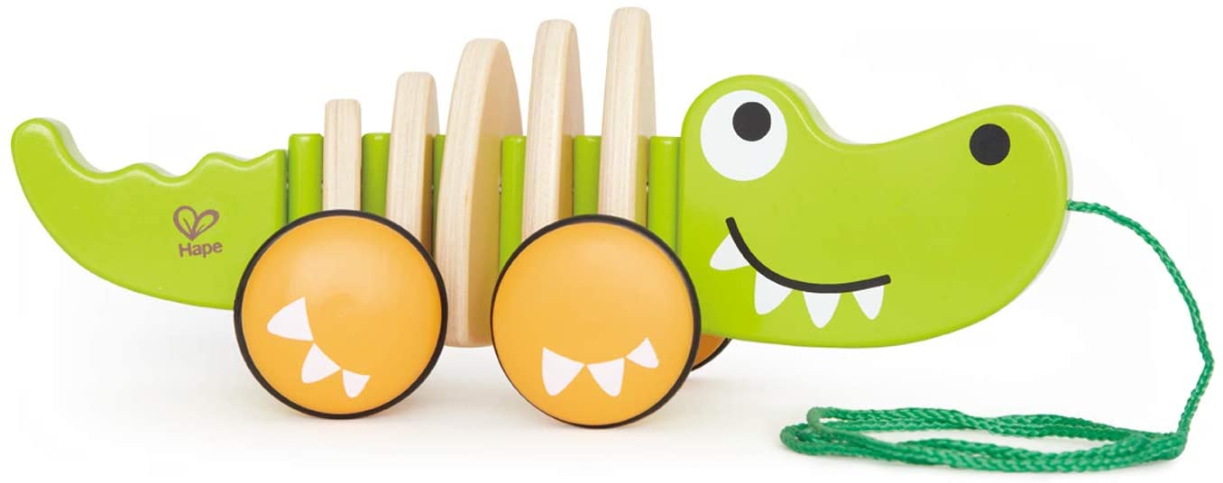 Hape - Brinquedo de crocodilo de madeira para puxar