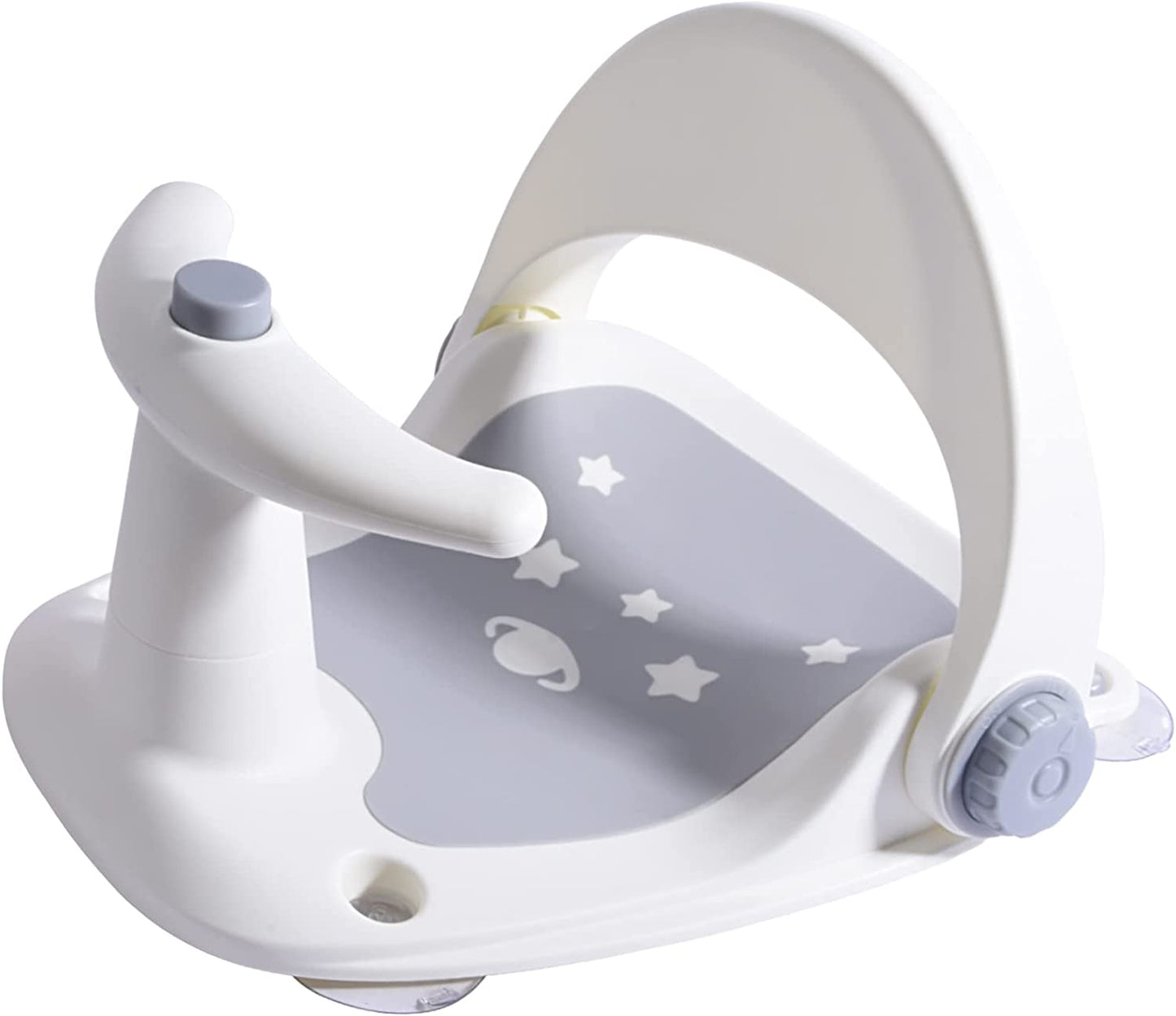 Bebamour - Assento de Banho com Base de Ventosa Reclinável de 3 Posições - (6-18 meses) - Cinza