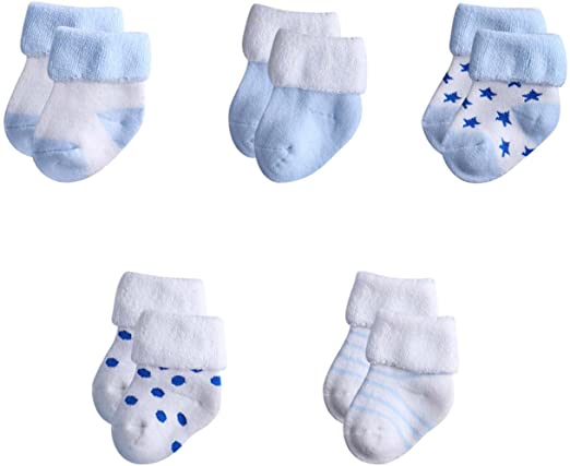MAMIMAKA unissex bebês meninos Pacote 5 com unidades de meias para e meninas de 0 a 12 meses de quentes de algodão meias