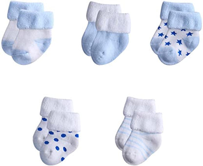 MAMIMAKA unissex bebês meninos Pacote 5 com unidades de meias para e meninas de 0 a 12 meses de quentes de algodão meias