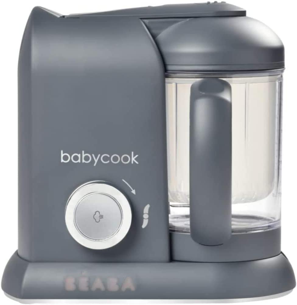 BEABA - Babycook Solo - Processador, Liquidificador, Cozimento a Vapor Rápido - Cinza Escuro