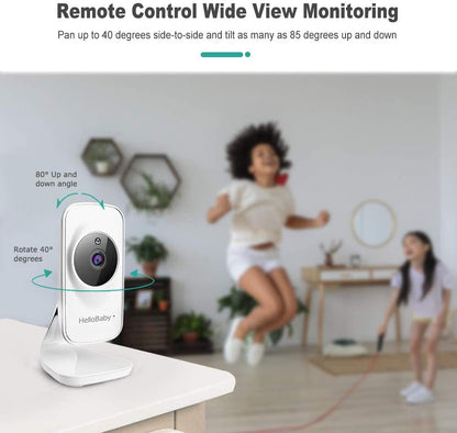 HelloBaby - Vigilabebés con cámara y audio, pantalla LCD a color de 5''
