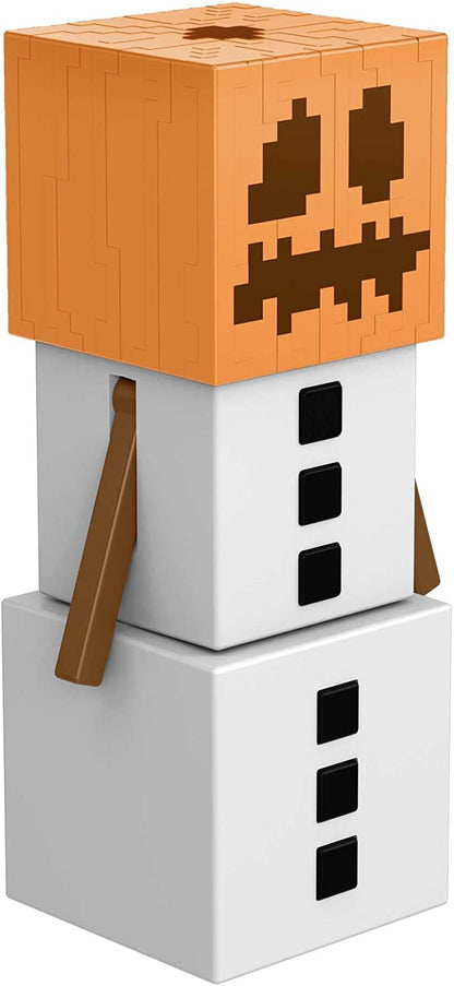 Minecraft Fusion Figures Craft-a-Figure Golem de Neve - Personagem fácil de construir - Compatível com outras figuras - Tamanho grande - Presente para crianças com mais de 6 anos - HDV54