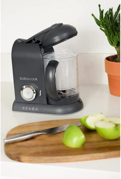 BEABA - Babycook Solo - Processador, Liquidificador, Cozimento a Vapor Rápido - Cinza Escuro