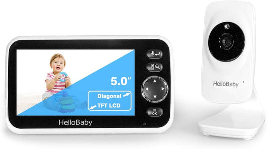 HelloBaby - Babá Eletrônica com câmera e áudio, tela LCD colorida de 5''