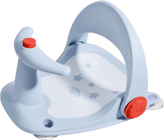 Bebamour - Assento de Banho com Base de Ventosa Reclinável de 3 Posições - (6-18 meses) - Azul