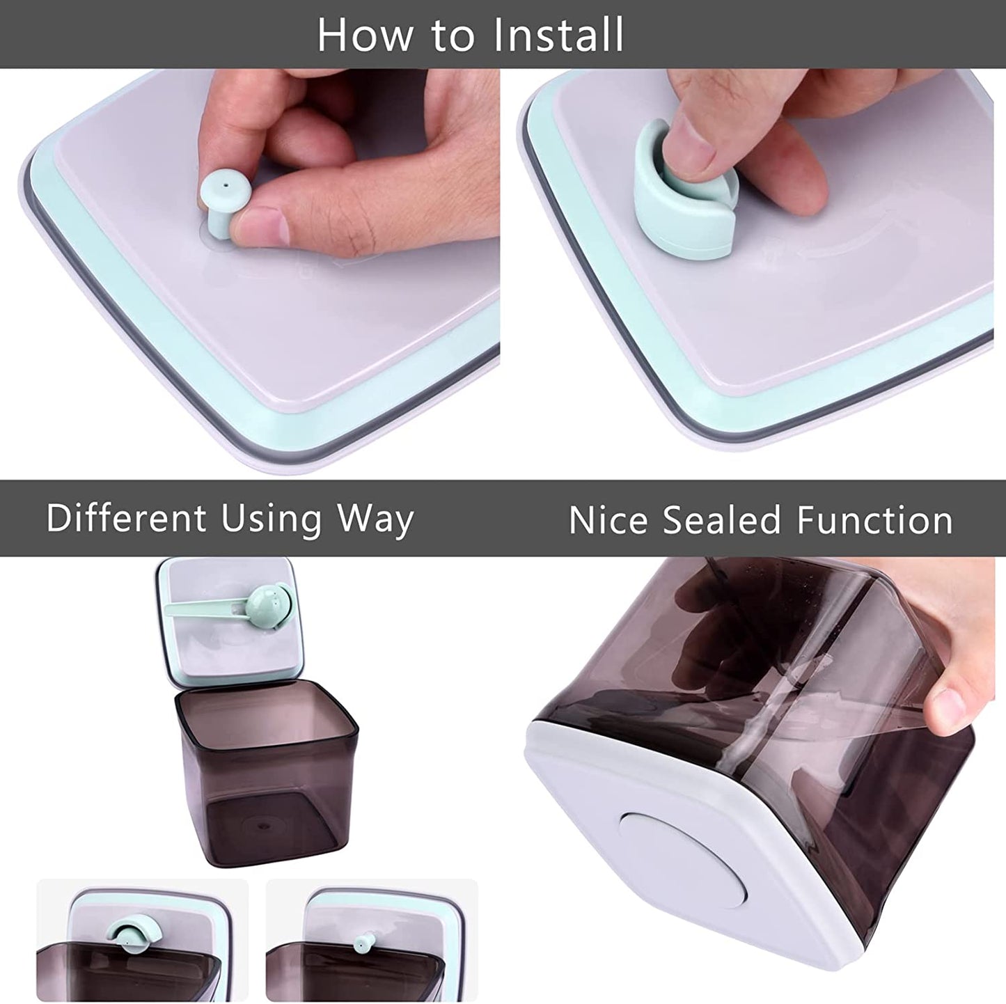 Bebamour - Recipiente de Leite em Pó Portátil Hermético c/ Colher e Nivelador 460ml - Brown/Marrom