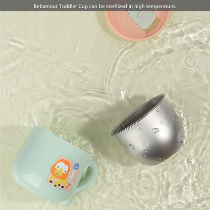 Bebamour - Copo com Tampa, Canudo e Alça Única - 180ml - Azul