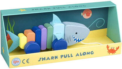 Orange Tree Toys Tubarão Pull Along, Colorido