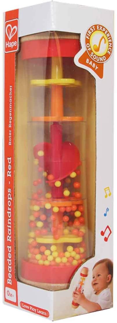 Hape - Pingos de chuva com miçangas - instrumento musical e chocalho - vermelho