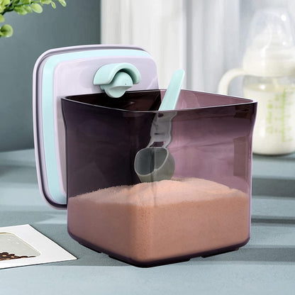 Bebamour - Recipiente de Leite em Pó Portátil Hermético c/ Colher e Nivelador 460ml - Brown/Marrom