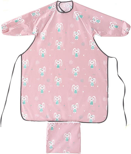 Bebamour - Macacão de Alimentação com Mangas 6+ - Coelho Rosa