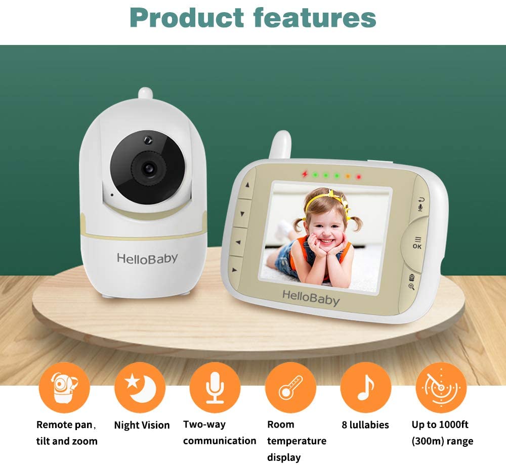 Baby Monitor CCN Con Telecamera - Schermo 5 Pollici, 720P, Visione Notturna, No WiFi - Foto 4