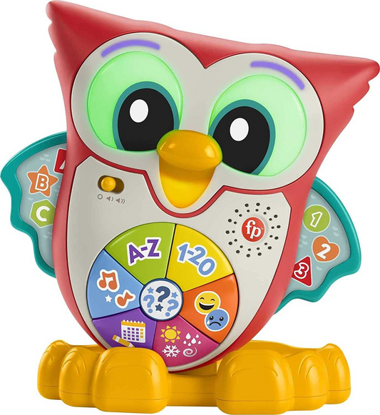 Fisher-Price Linkimals Light-Up & Learn Owl, brinquedo de aprendizagem musical interativo com luzes e movimento para crianças de 18 meses ou mais