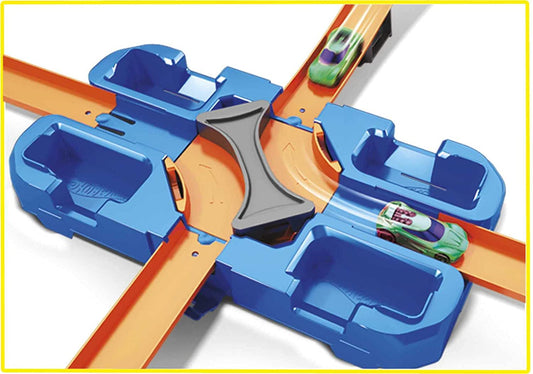 Hot Wheels GGP93 Deluxe Juego de caja de acrobacias de 15 pies y conectores de pista y curva de 36 piezas