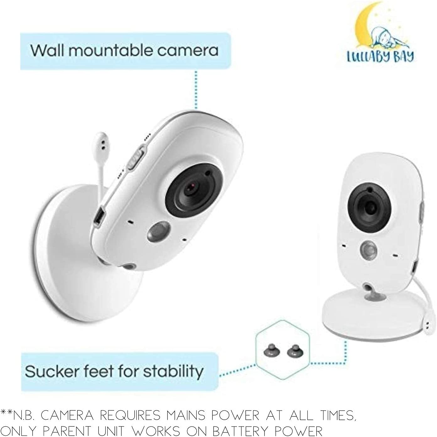 Lullaby Bay - Monitor de bebê de vídeo com câmera.