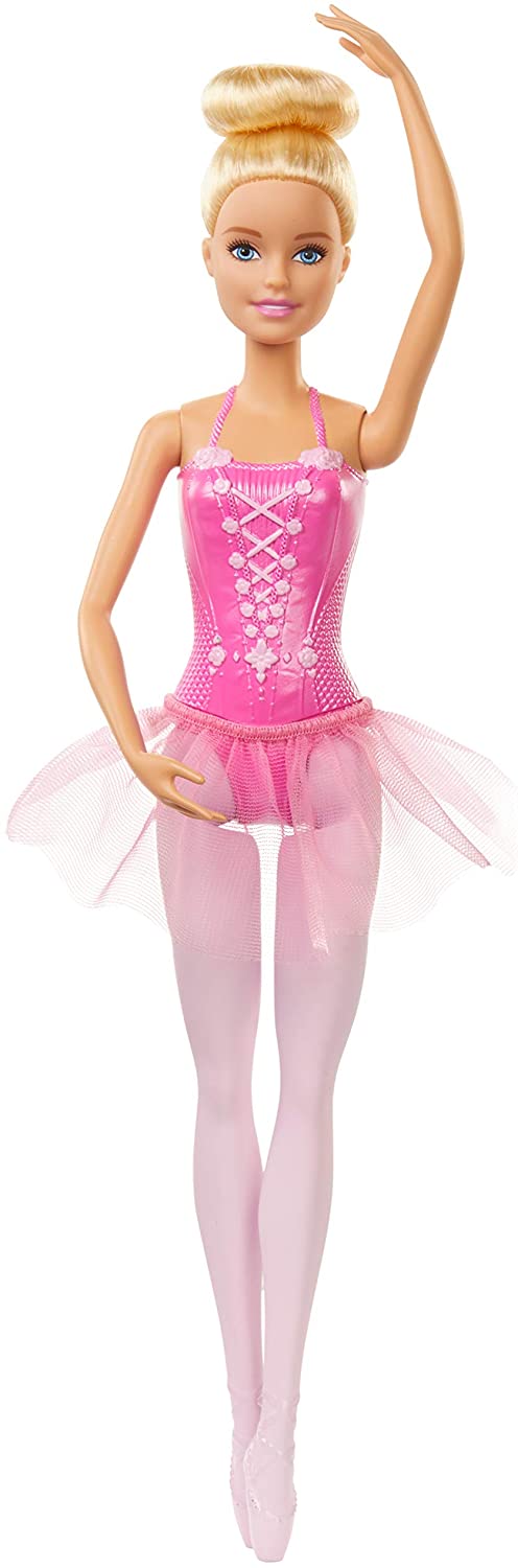 Barbie Boneca Bailarina com Traje de Bailarina, Tutu, Sapatilhas Esculpidas e Braços Posados para Balé para Crianças de 3 Anos ou Mais Boneca Barbie Bailarina, Boneca Loira da Moda, Posada com Braços de Balé e Sapatilhas Ponta