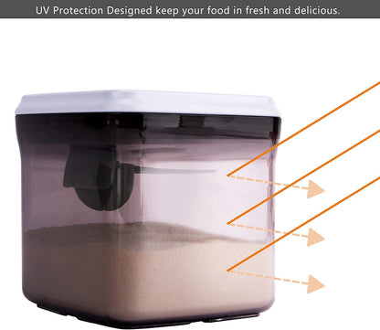 Bebamour - Recipiente de Leite em Pó Portátil Hermético c/ Colher e Nivelador 460ml - Brown/Marrom