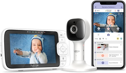 Hubble Connected Babá Eletrônica Vídeo com tela de 5" polegadas
