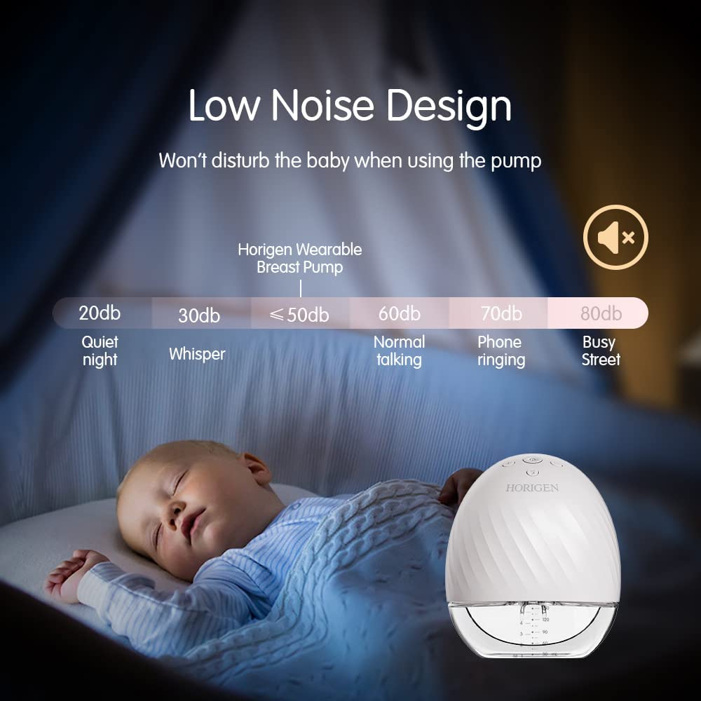 Horigen - Bomba Extratora de Leite Elétrica Portátil Recarregável (duplo) - Branco