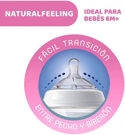 Chicco - Mamadeira com mamilo para +6 meses
