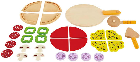 Hape E3129 - Pizza casera - Accesorios de cocina y alimentación de madera