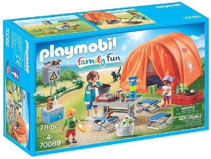 Playmobil 70089 Tenda de Brinquedo Diversão em Família com Acessórios de Acampamento