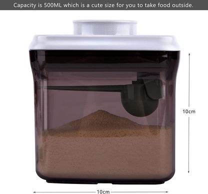 Bebamour - Recipiente de Leite em Pó Portátil Hermético c/ Colher e Nivelador 460ml - Brown/Marrom