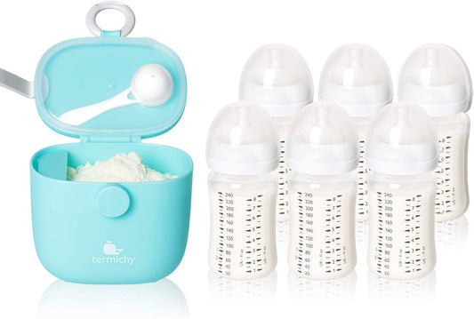 Distribuidor de leite em pó, recipiente hermético portátil de leite em pó de 500ml para alimentação em viagens, com nivelador e colher