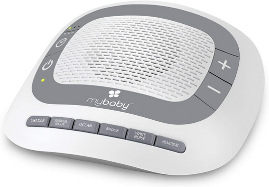 MyBaby SoundSpa Máquina de sonido portátil para bebés, Chupete para bebés, Sonidos de canciones de cuna para ayudar a dormir al bebé, Máquina de ruido blanco, Temporizador de apagado automático