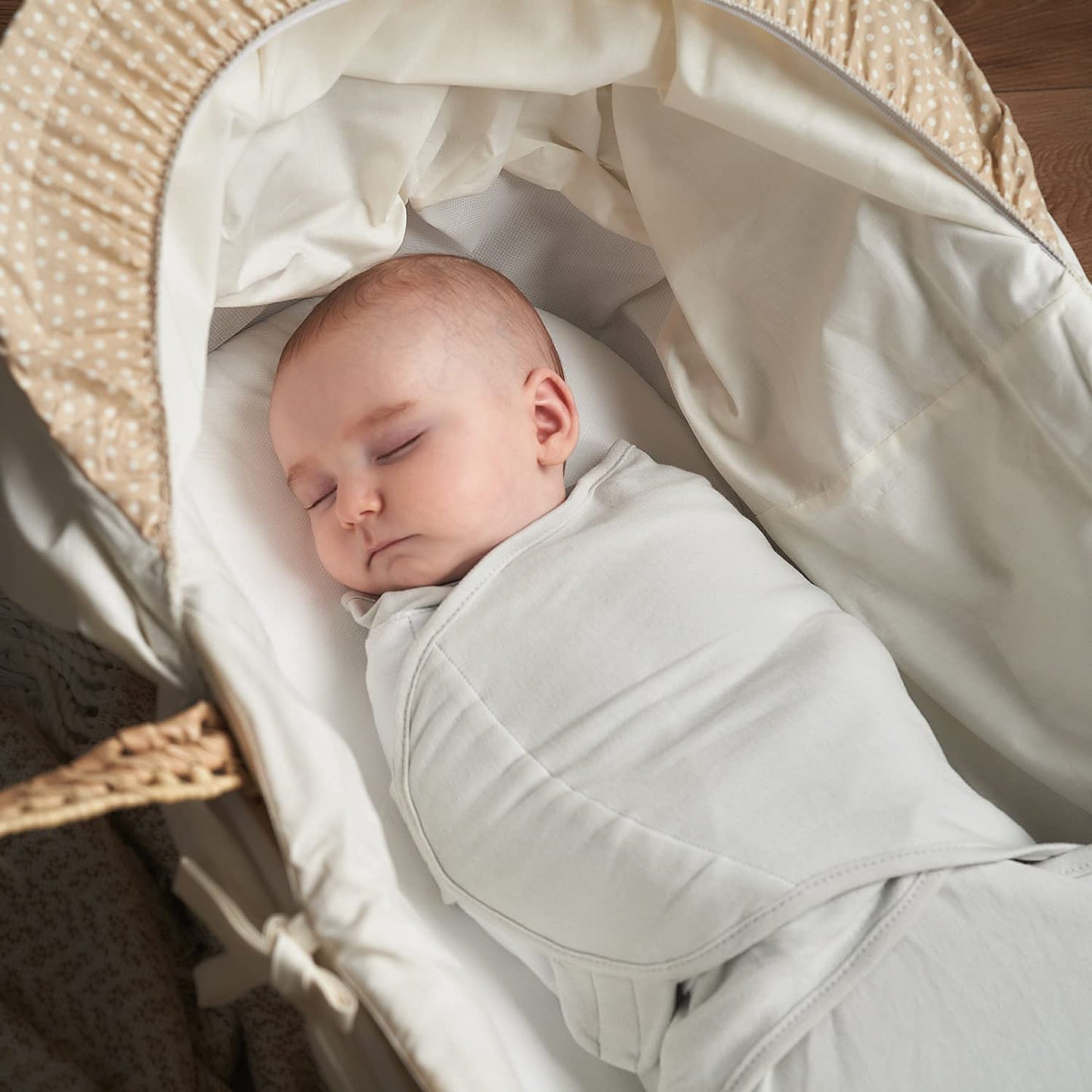 Baby Swaddle Wrap 100% Algodão Orgânico - Cinza - 0-3 Meses