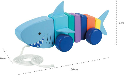 Orange Tree Toys Tubarão Pull Along, Colorido