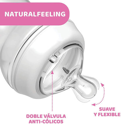 Chicco - Mamadeira com mamilo para +6 meses