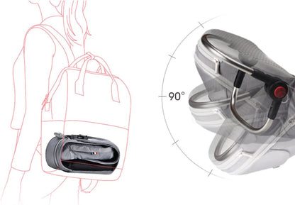 Bebamour - Canguru de Transporte de Bebê - 3 babadores - Dobrável - Air Blush Pink