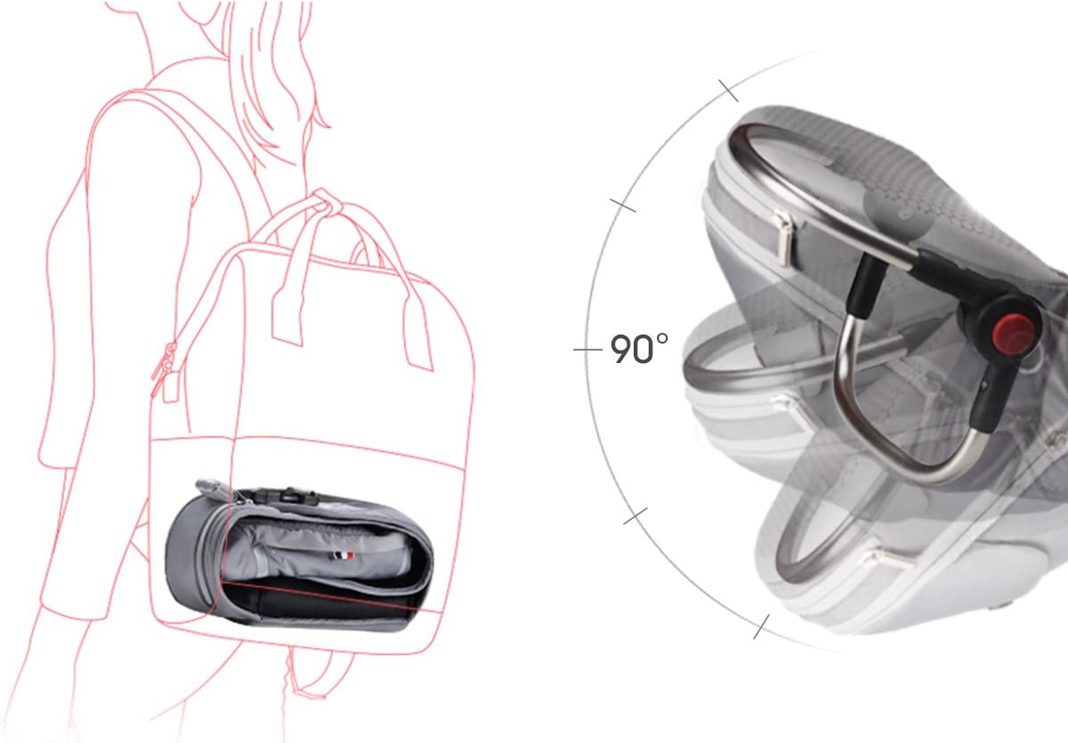 Bebamour - Canguru de Transporte de Bebê - 3 babadores - Dobrável - Air Pink