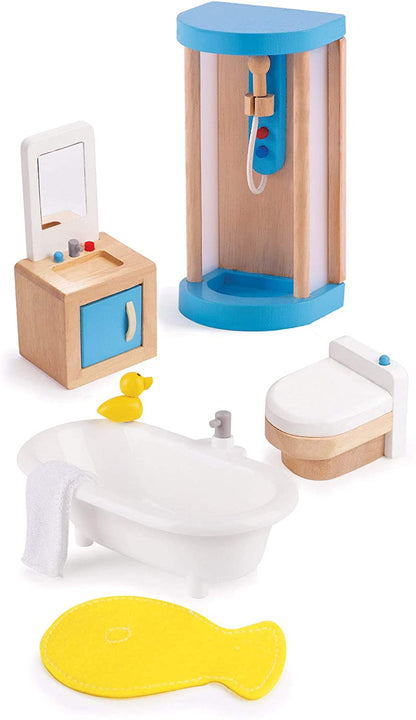 Hape - Banheiro da família - Acessórios para casas de bonecas de madeira