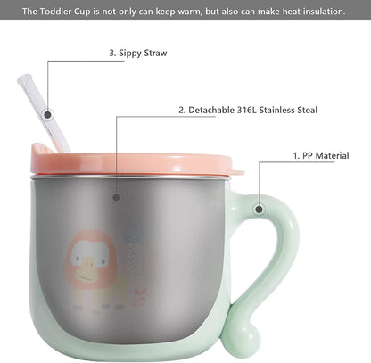 Bebamour - Copo com Tampa, Canudo e Alça Única - 180ml - Azul