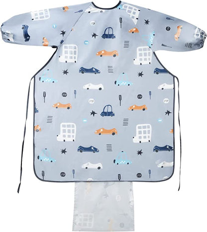 Bebamour - Macacão de Alimentação com Mangas 6+ - Carros Cinza