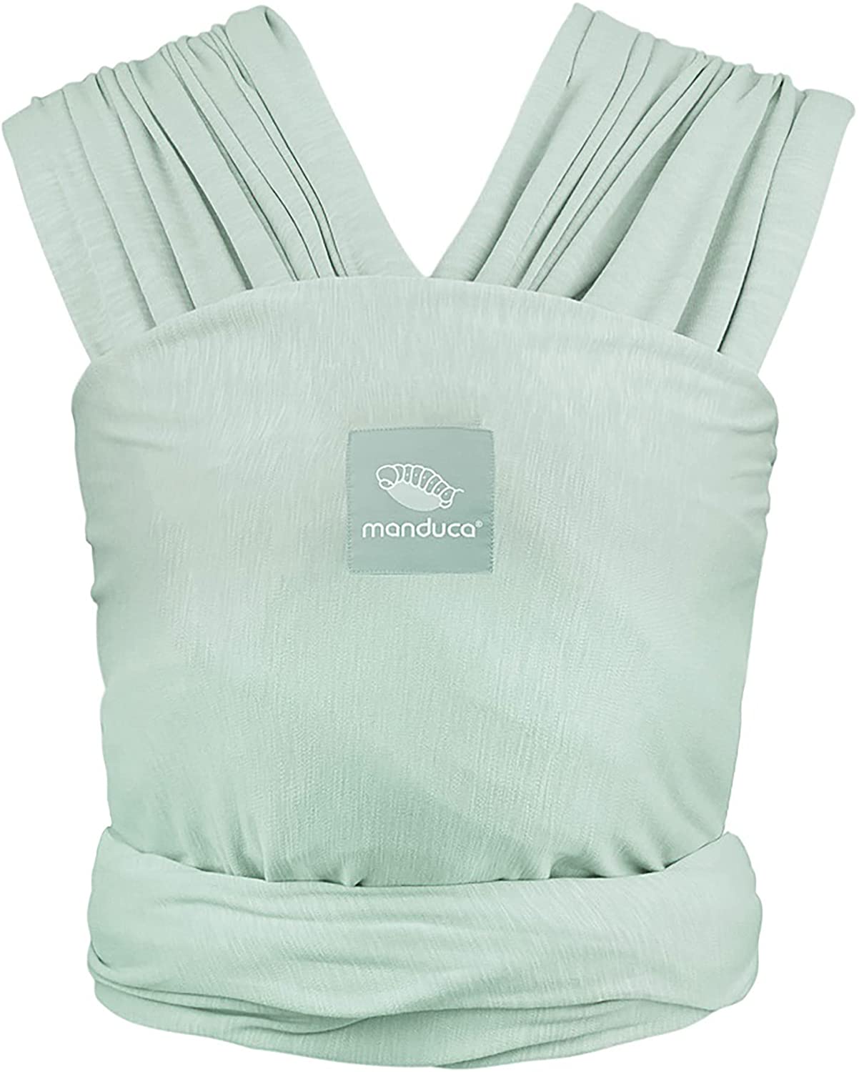 manduca Sling > Envoltório de bebê elástico e porta-bebês < Produto de algodão orgânico certificado GOTS para bebês, adequado para recém-nascidos e bebês desde o nascimento até 15 kg (hortelã/verde, 5,10m x 0,60m)