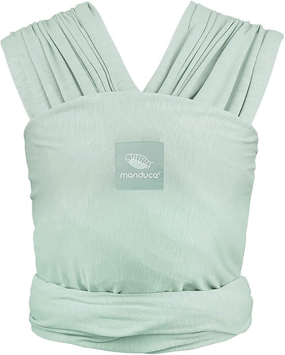 manduca Sling > Envoltório de bebê elástico e porta-bebês < Produto de algodão orgânico certificado GOTS para bebês, adequado para recém-nascidos e bebês desde o nascimento até 15 kg (hortelã/verde, 5,10m x 0,60m)