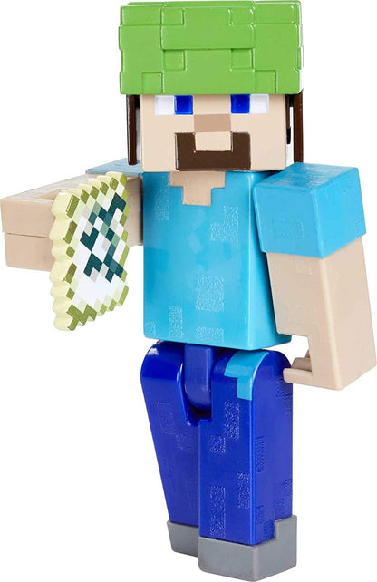 Minecraft Craft-A-Block Figuras sortidas, personagens de videogame pixelados autênticos, brinquedo de ação para criar, explorar e sobreviver, presente colecionável para fãs de 6 anos ou mais