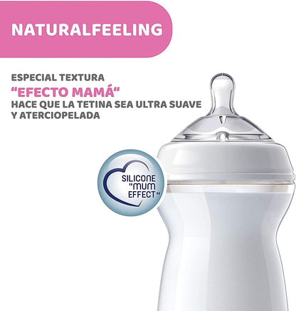 Chicco - Mamadeira com mamilo para +6 meses