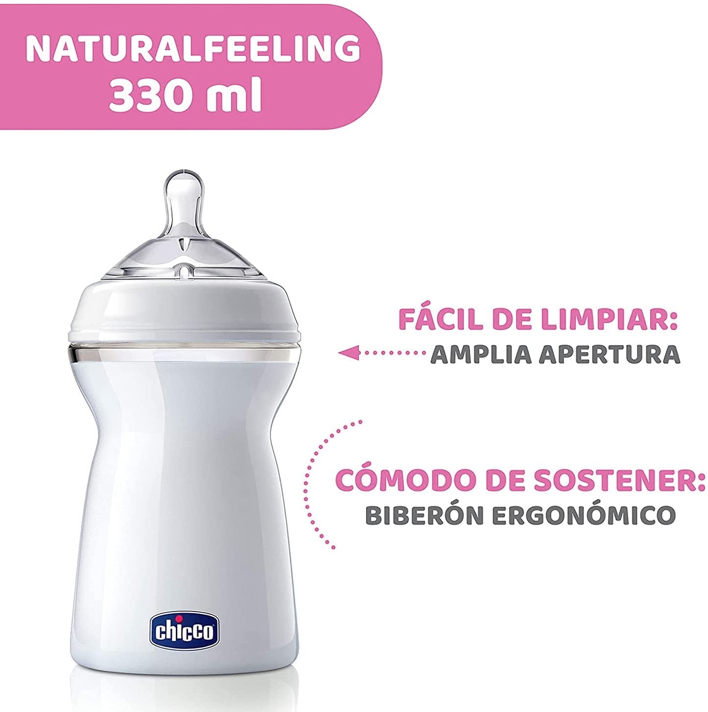 Chicco - Mamadeira com mamilo para +6 meses