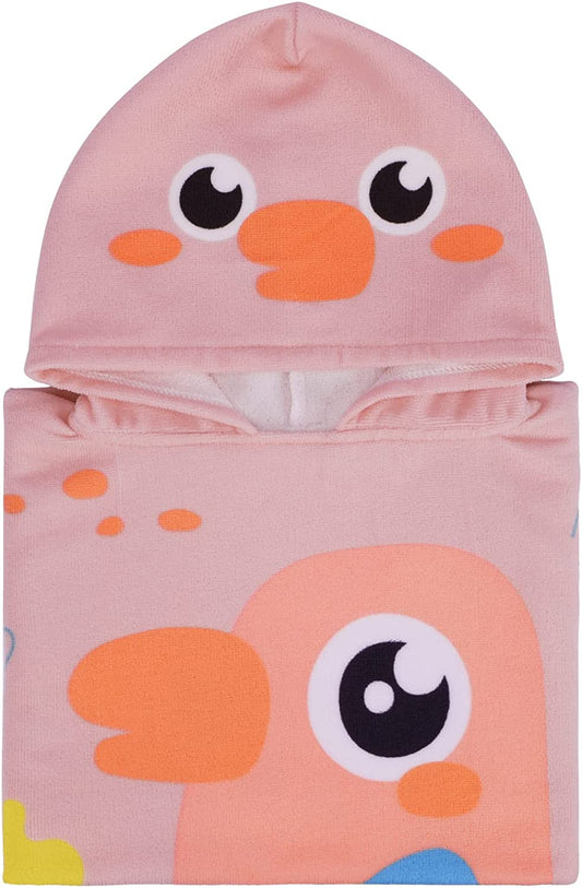 Bebamour - Toalhas com Capuz 100% Algodão 60x65 - 0-6 anos - Gaivota Rosa