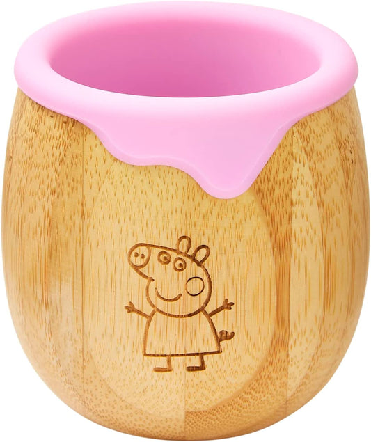 Peppa Pig X bamboo bamboo ® Crianças e Bebês Ventosa Prato de Bambu para Bebês | Não Tóxico | Legal ao toque | Ideal para Baby-Led Weaning (Peppa Cup)