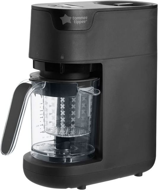 Tommee Tippee Quick Cook - Vaporera y batidora para alimentos para bebés, color negro