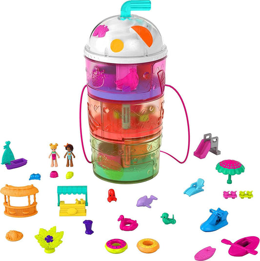 Polly Pocket - Conjunto de jogos e acessórios compactos Spin ‘n Surprise Smoothie