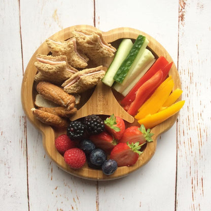 bamboo bamboo Placa de Bambu para Bebês – Crianças e Crianças com Ventosa para Bebês | Não Tóxico | Legal ao toque | Ideal para Baby-Led Weaning (Divisor, Rosa)