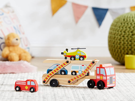 Melissa &amp; Doug - Transportista de vehículos de emergencia 