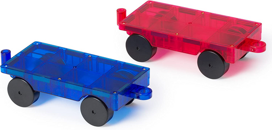 Playmags Conjunto de carro de 2 peças: ímãs fortes - Brinquedos STEM para crianças, use com todos os ladrilhos e blocos magnéticos resistentes, super duráveis com ladrilhos de cores vivas e claras. (As cores podem variar)